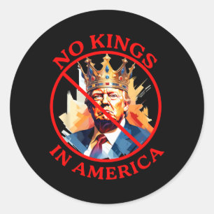 No Kings In America Anti Trump Protest Classic Round Sticker