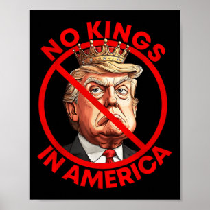 No Kings In America Anti Trump Protest Poster