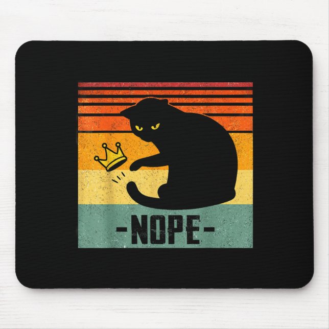 No Kings In America Black Cat Funny Cat Kicking Cr Mouse Mat (Front)