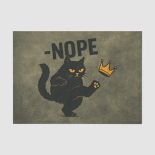 No Kings In America Black Cat Funny Kicking Crown Tissue Paper