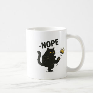 No Kings In America Black Cat Funny Political Meme Coffee Mug