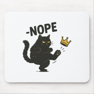 No Kings In America Black Cat Funny Political Meme Mouse Mat