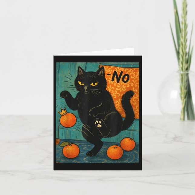 No Kings In America Black Cat Political Anti Trump Card (Front)