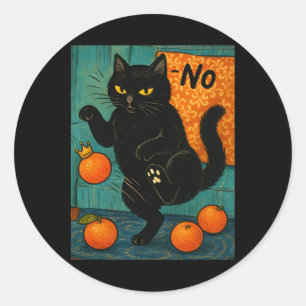 No Kings In America Black Cat Political Anti Trump Classic Round Sticker