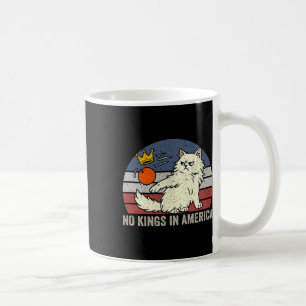 No Kings In America Black Cat Political Anti Trump Coffee Mug