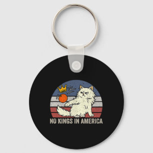 No Kings In America Black Cat Political Anti Trump Key Ring