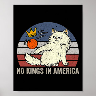No Kings In America Black Cat Political Anti Trump Poster