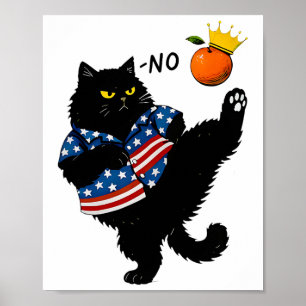 No Kings In America Black Cat We The People Poster
