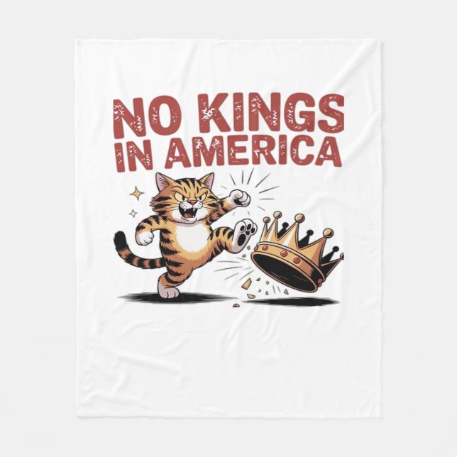 No Kings In America Classic Aesthetic Design Fleece Blanket (Front)