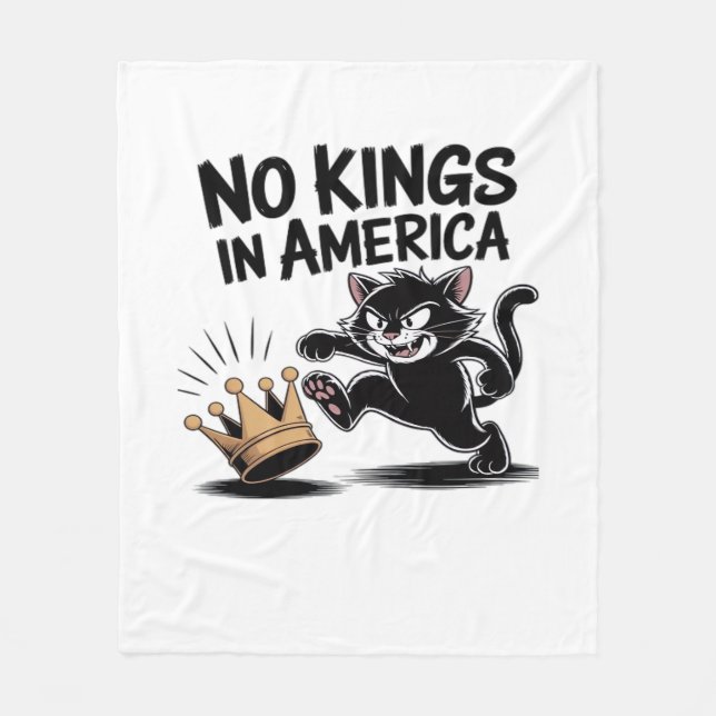 No Kings In America Classic Bold Casual Fleece Blanket (Front)