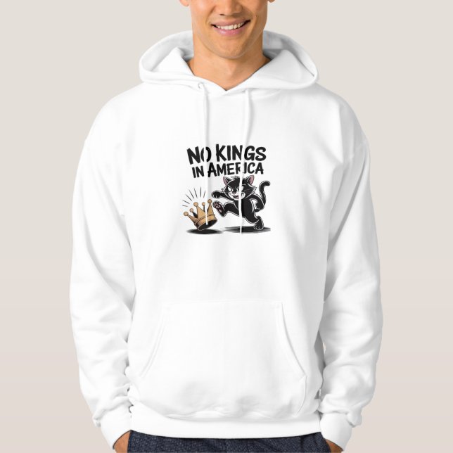 No Kings In America Classic Bold Casual Hoodie (Front)