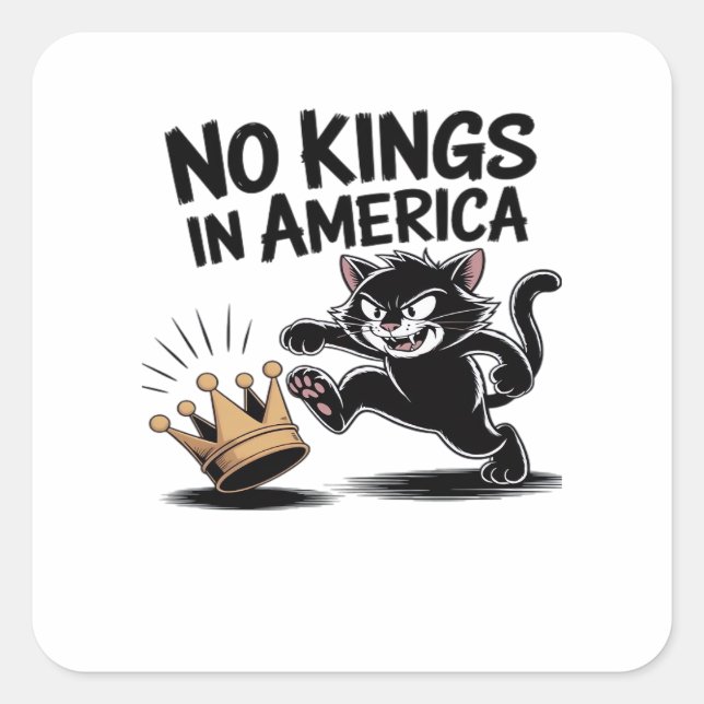 No Kings In America Classic Bold Casual Square Sticker (Front)