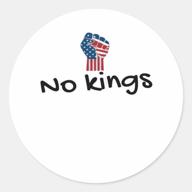 No Kings In America Classic Minimal Clean Classic Round Sticker (Front)