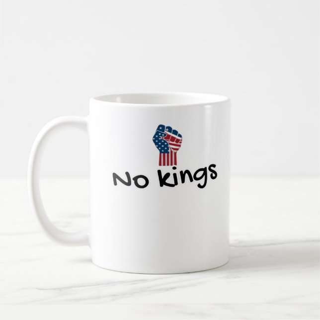 No Kings In America Classic Minimal Clean Coffee Mug (Left)
