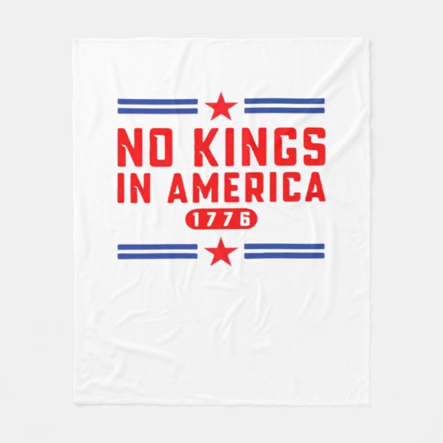 No Kings In America Classic Minimal Clean Fleece Blanket (Front)