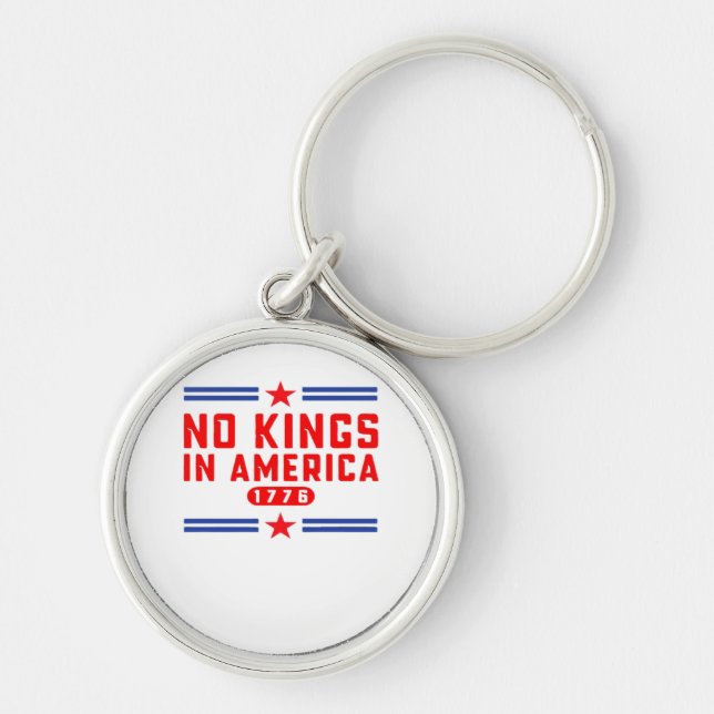 No Kings In America Classic Minimal Clean Key Ring (Front)