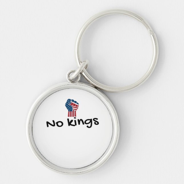 No Kings In America Classic Minimal Clean Key Ring (Front)