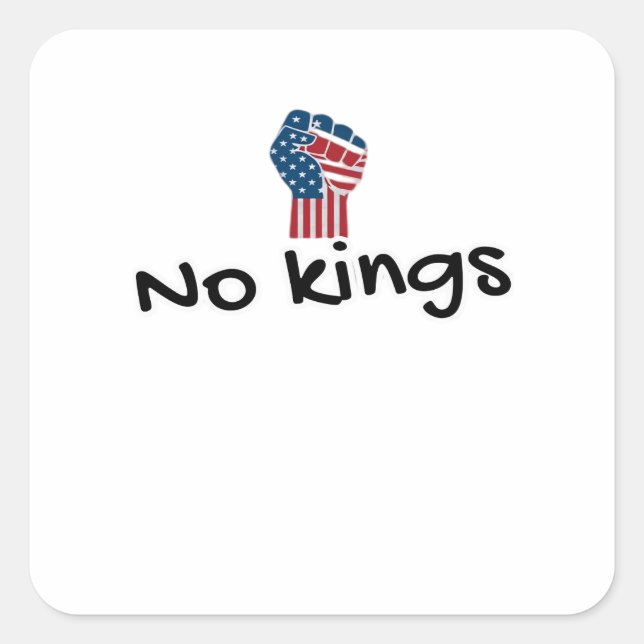No Kings In America Classic Minimal Clean Square Sticker (Front)