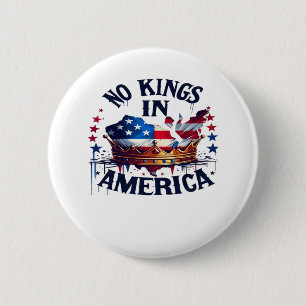 No Kings In America Classic Retro Cool 6 Cm Round Badge