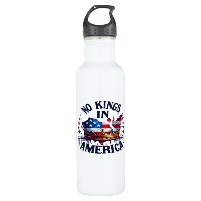 No Kings In America Classic Retro Cool 710 Ml Water Bottle (Front)