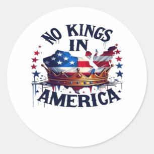 No Kings In America Classic Retro Cool Classic Round Sticker
