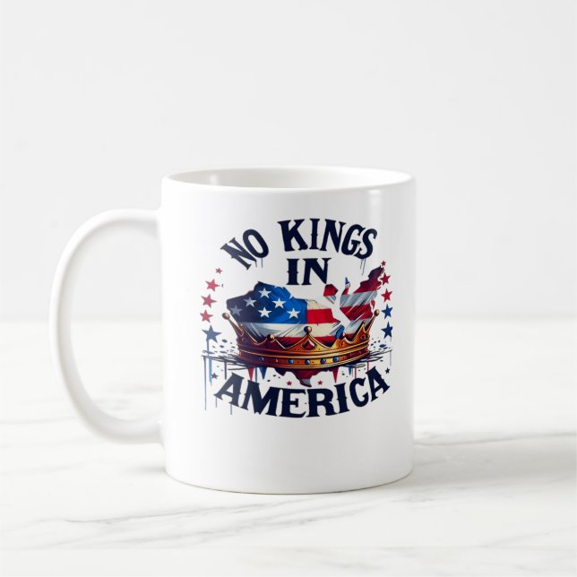 No Kings In America Classic Retro Cool Coffee Mug (Left)