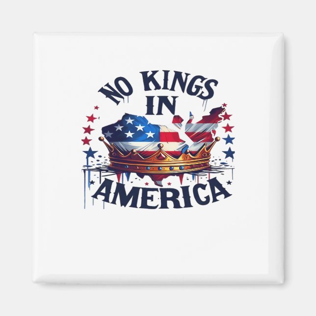 No Kings In America Classic Retro Cool Magnet (Front)