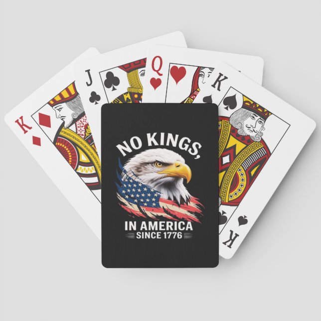 No Kings In America Classic Retro Graphic Design Playing Cards (Back)