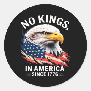 No Kings In America Classic Retro Graphic Design Round Sticker