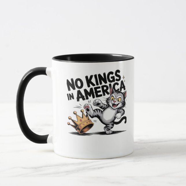 No Kings In America Classic Retro Graphic Mug (Left)