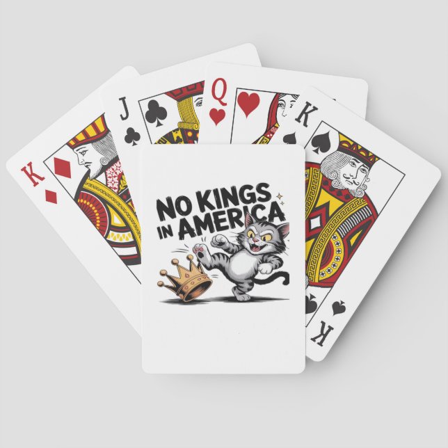 No Kings In America Classic Retro Graphic Playing Cards (Back)