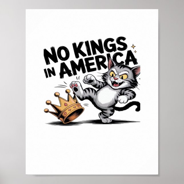 No Kings In America Classic Retro Graphic Poster (Front)