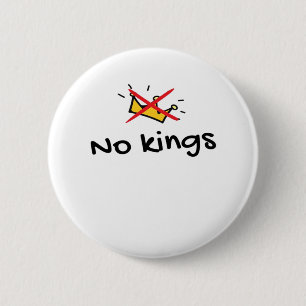 No Kings In America Classic Retro Style 6 Cm Round Badge