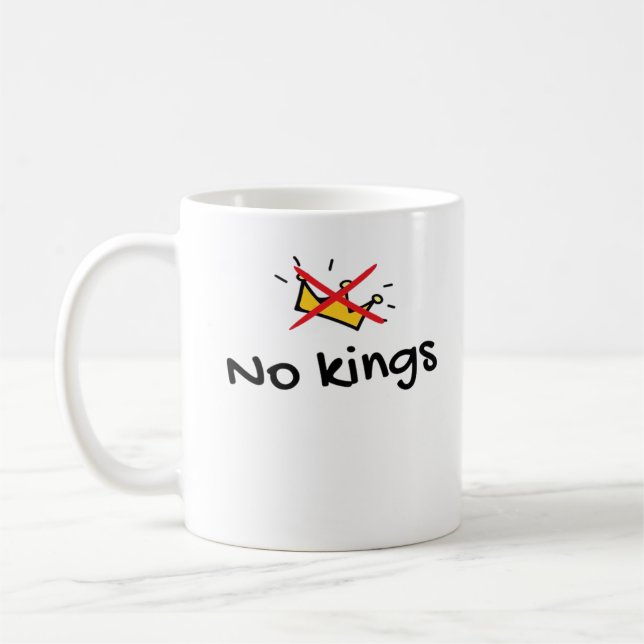 No Kings In America Classic Retro Style Coffee Mug (Left)
