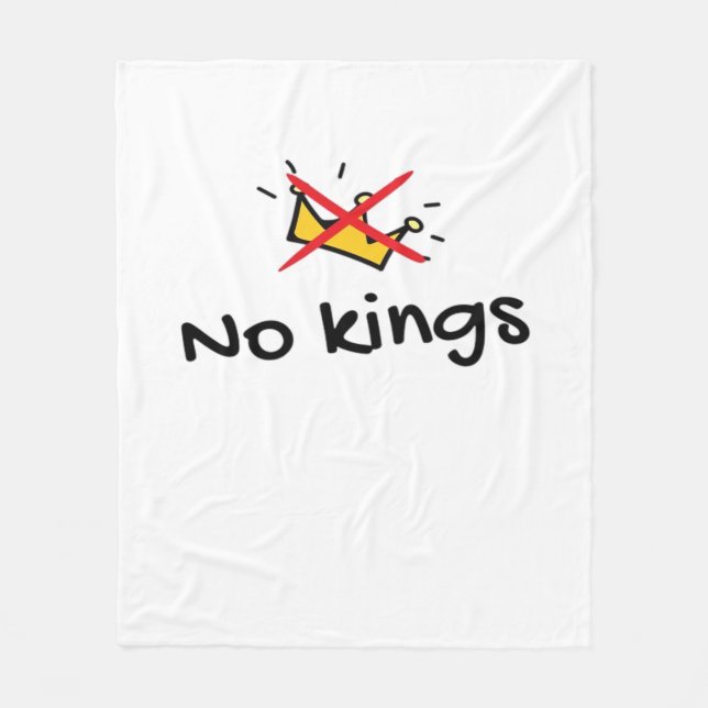 No Kings In America Classic Retro Style Fleece Blanket (Front)