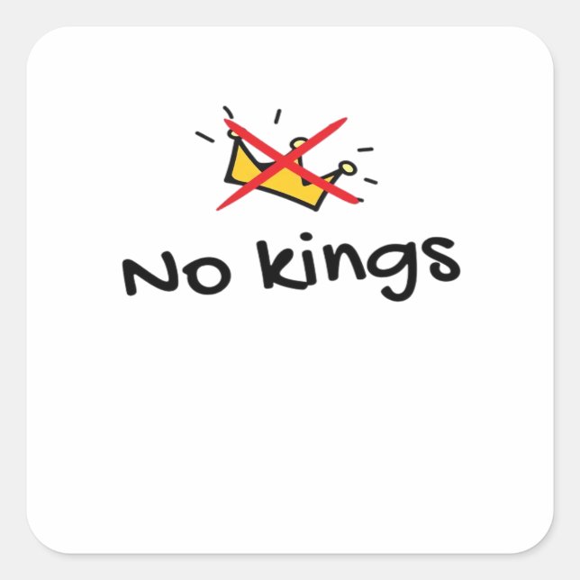 No Kings In America Classic Retro Style Square Sticker (Front)