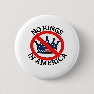 No Kings In America Classic Vintage Graphic 6 Cm Round Badge