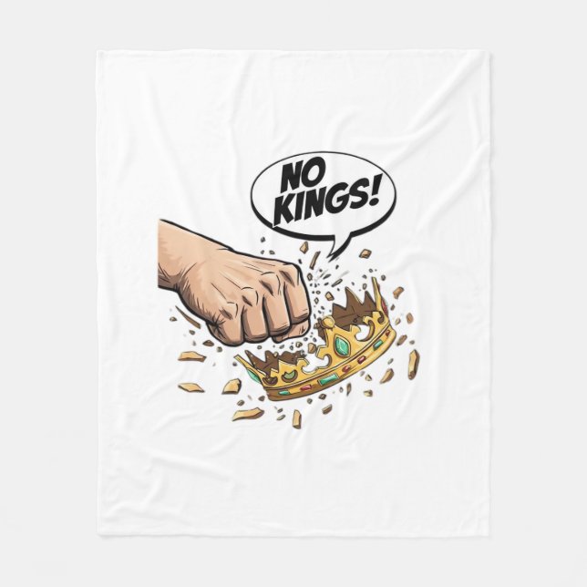 No Kings In America Creative Design Fleece Blanket (Front)