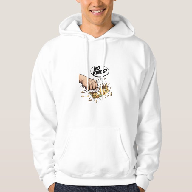 No Kings In America Creative Design Hoodie (Front)