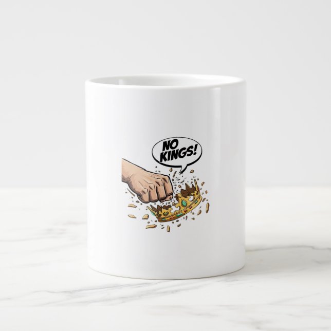 No Kings In America Creative Design Large Coffee Mug (Front)