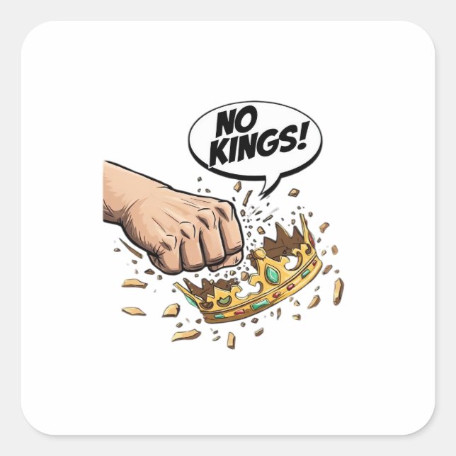 No Kings In America Creative Design Square Sticker (Front)