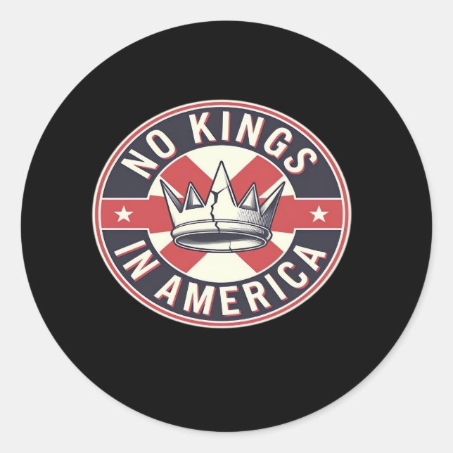 No Kings In America Creative Style Classic Round Sticker (Front)