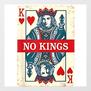No Kings in America Democracy Protest  Window Cling