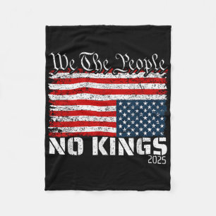 No Kings In America Distress Flag Upside Down We T Fleece Blanket