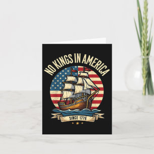 No Kings In America Distress Usa Flag Liberty Sail Card