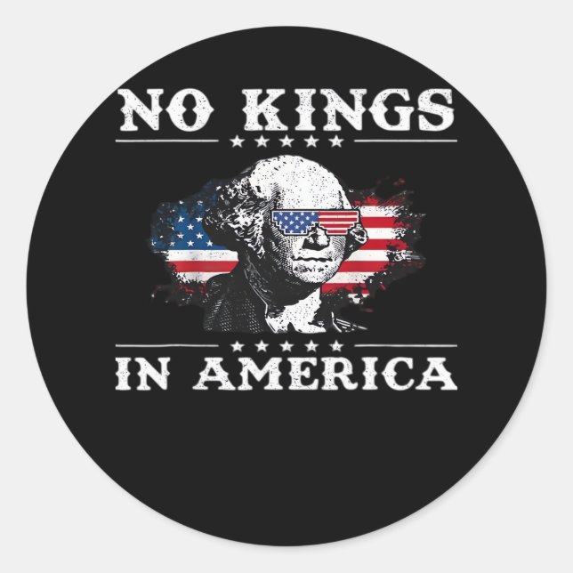 No Kings In America Doge Classic Funny Meme Classic Round Sticker (Front)