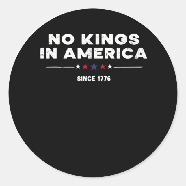 No Kings In America Doge Classic Trendy Graphic Classic Round Sticker (Front)
