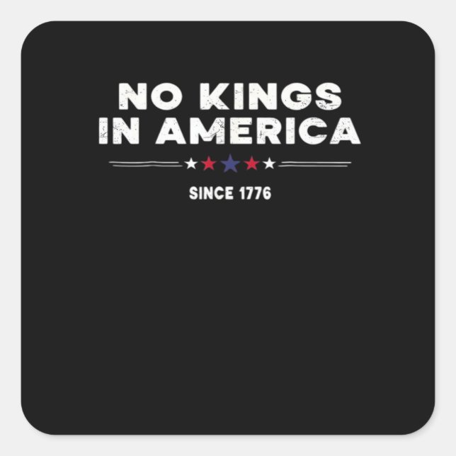 No Kings In America Doge Classic Trendy Graphic Square Sticker (Front)