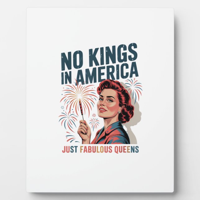 No Kings In America Fabulous Queens Pride 2025 Des Plaque (Front)