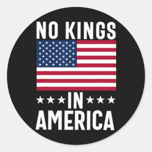 No Kings In America Flag Protest Save Democracy 18 Classic Round Sticker